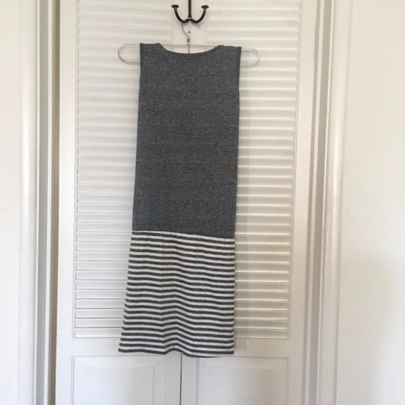 Heather Grey Mapale Dress w/ Horizontal Stripes - Picture 3 of 4